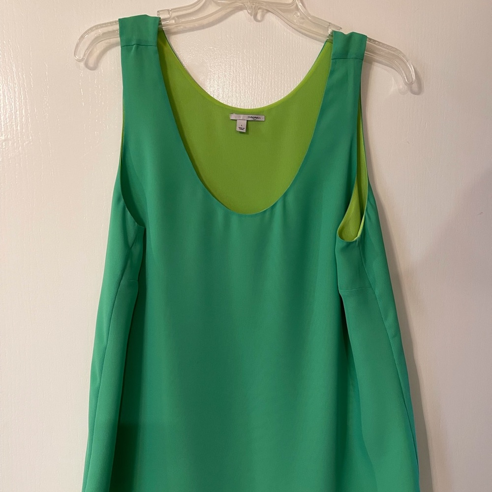 Halogen dark and light green blouse tank